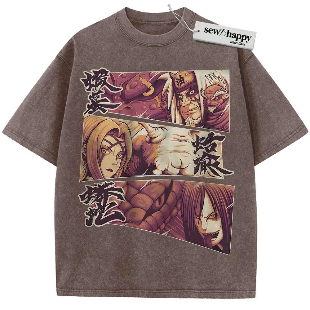 Wash Tee Tsunade Shirt, Jiraiya Shirt, Orochimaru Shirt, Anime Shirt, Vintage T-Shirt