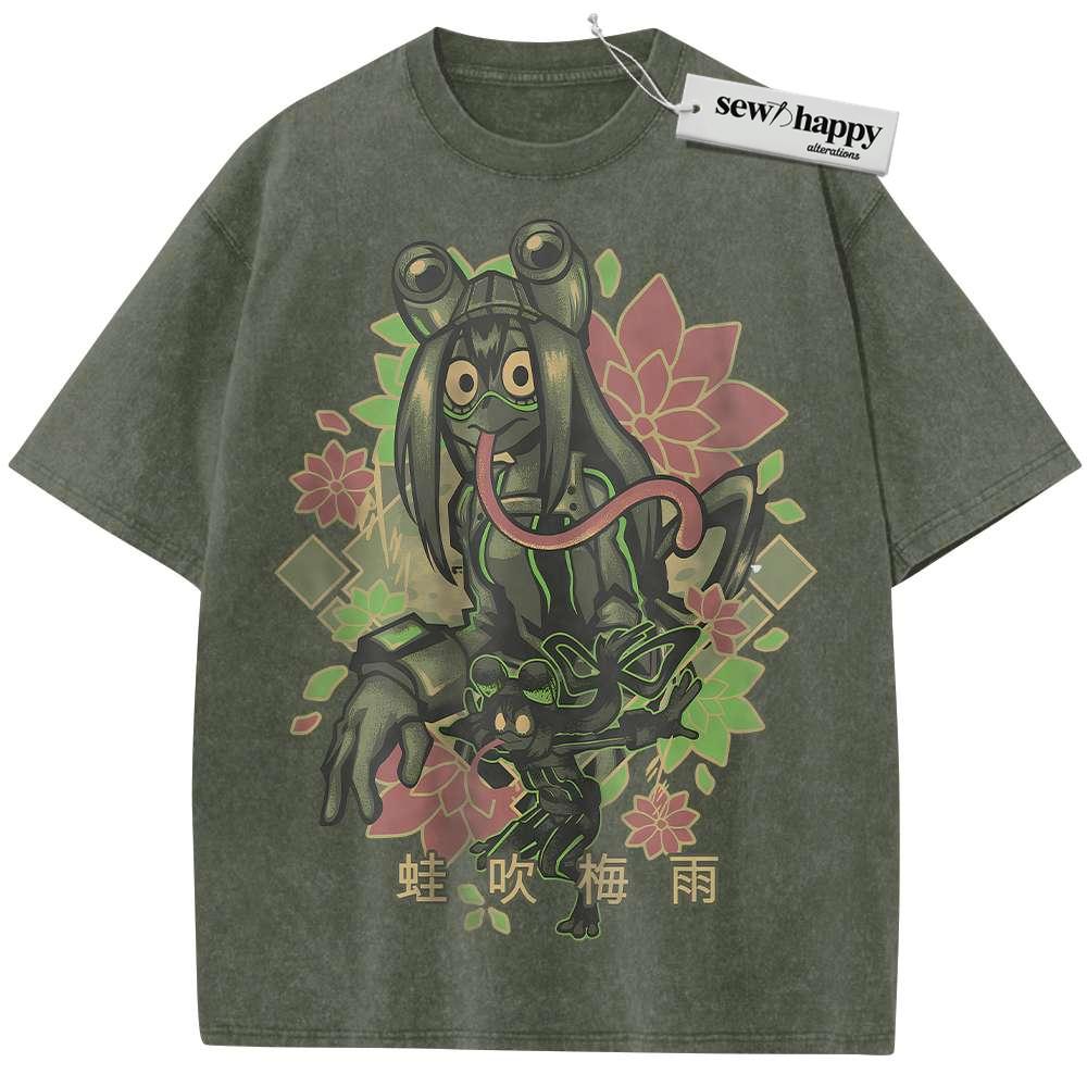 Wash Tee Tsuyu Asui Shirt, Froppy Shirt, MHA Shirt, Anime Shirt, Vintage Tee