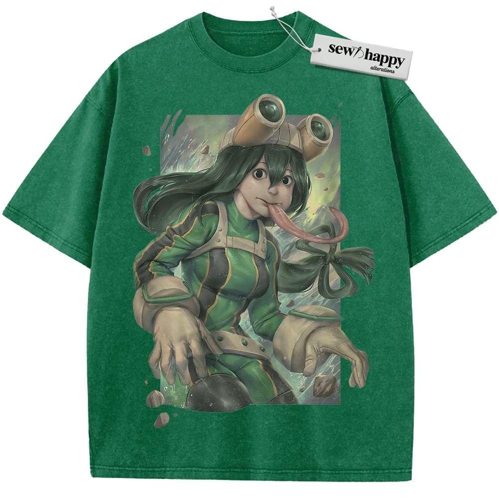 Wash Tee Tsuyu Asui Shirt, MHA Shirt, Anime Shirt, Vintage T-Shirt