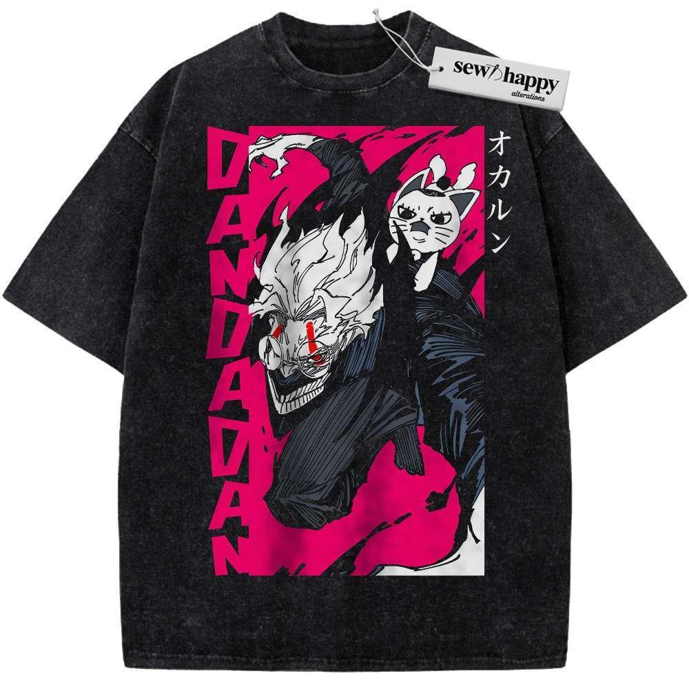 Wash Tee Turbo Granny vs Okarun Shirt, Dandadan Shirt, Anime Shirt, Vintage T-Shirt