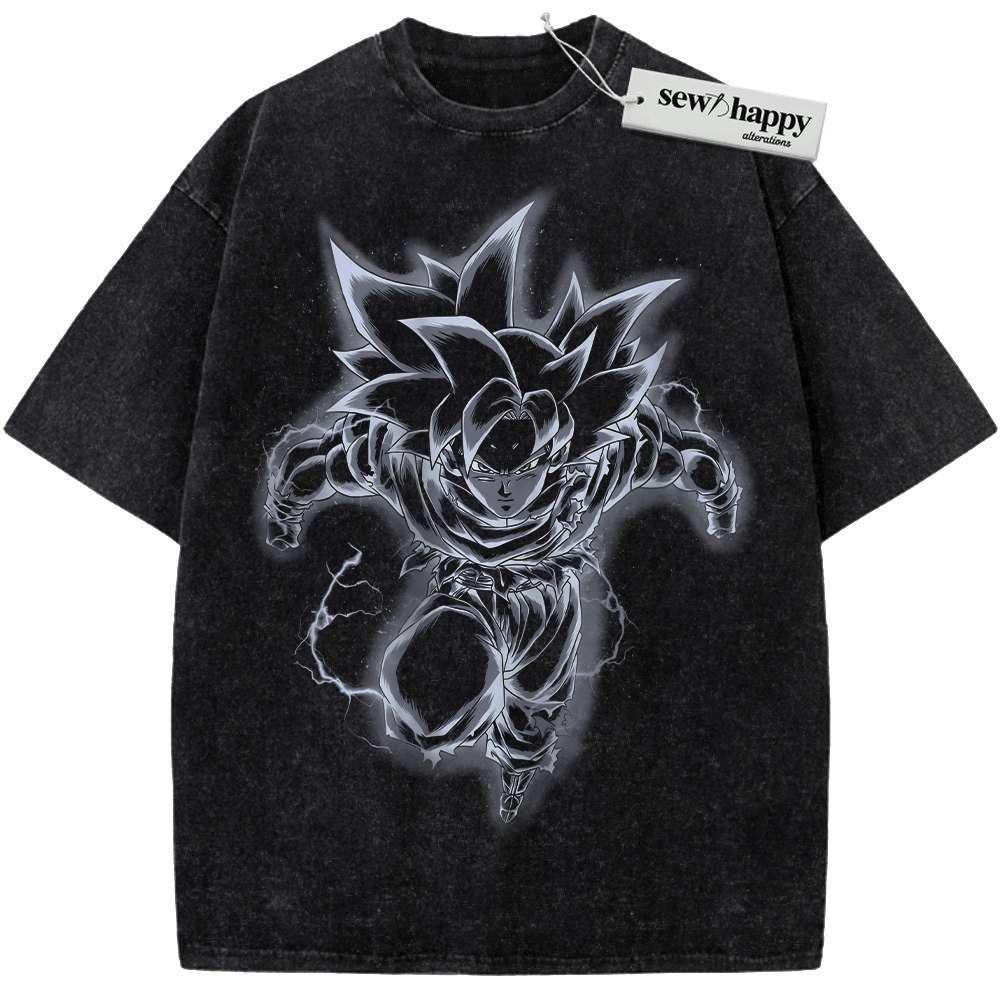Wash Tee Ultra Instinct Son Goku Shirt, Dragon Ball Shirt, Anime Shirt, Vintage T-Shirt