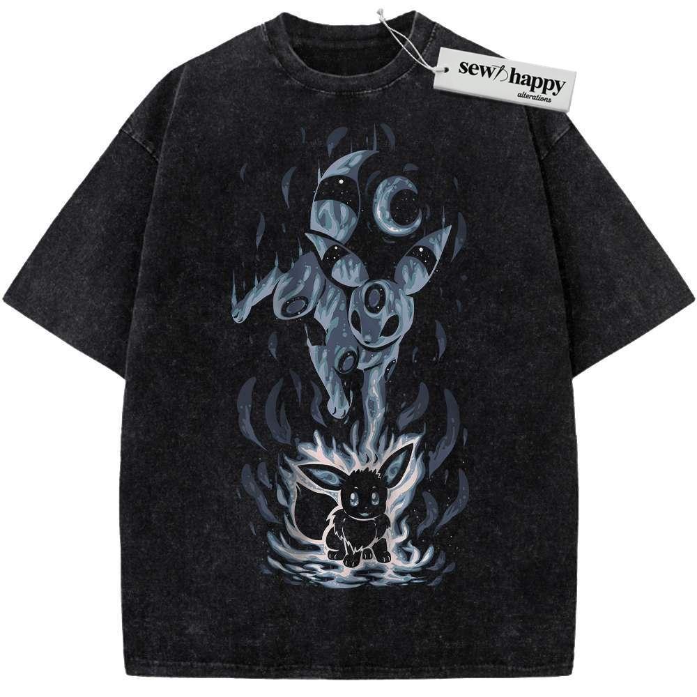 Wash Tee Umbreon Shirt, Eevee Shirt, Pokemon shirt, Anime Shirt, Vintage Tee