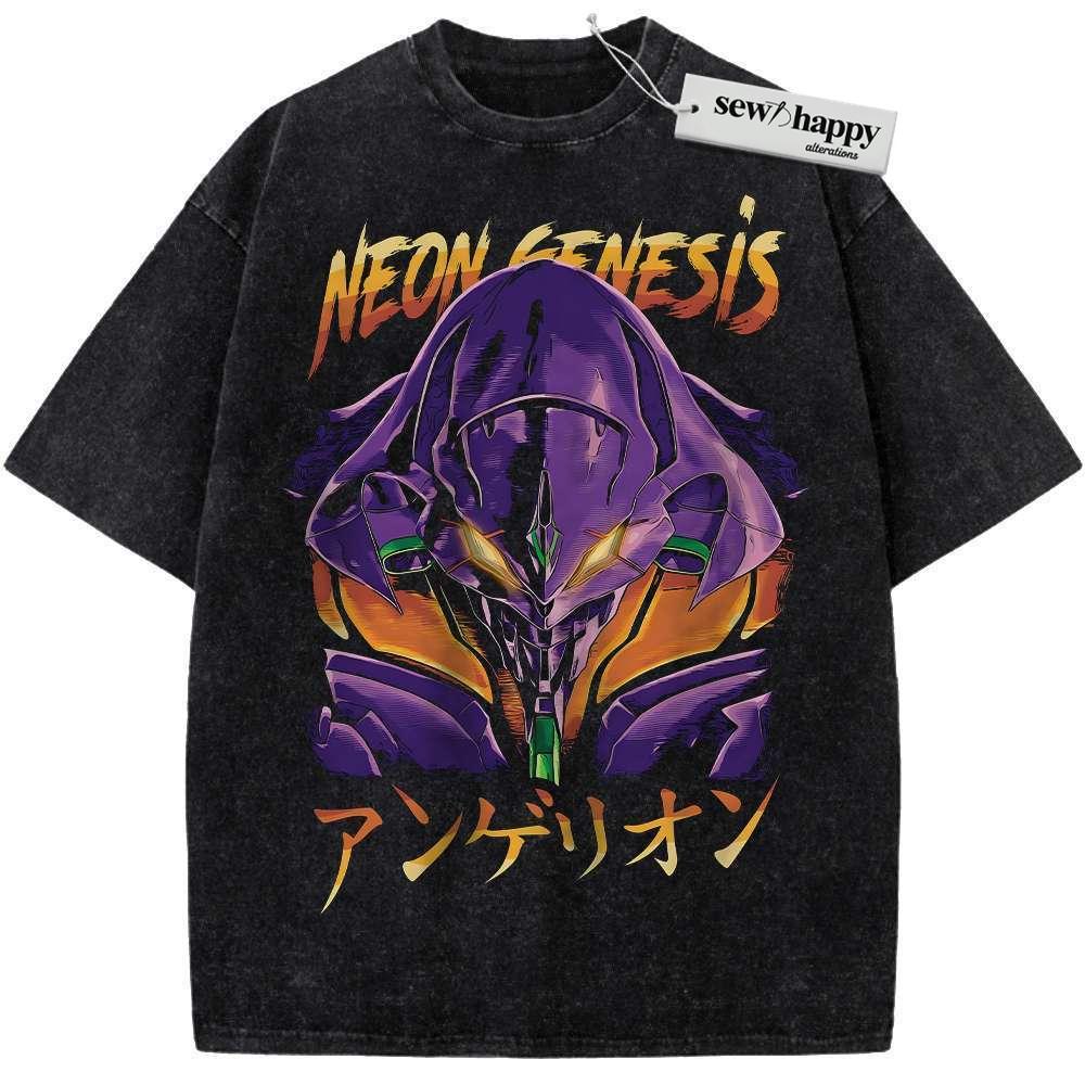 Wash Tee Unit-01 Shirt, Neon Genesis Evangelion Shirt, Anime Shirt, Vintage T-Shirt