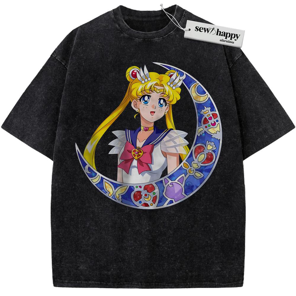 Wash Tee Usagi Tsukino Shirt, Sailor Moon Shirt, Anime Shirt, Vintage T-Shirt Wash Tee Usagi Tsukino Shirt, Sailor Moon Shirt, Anime Shirt, Vintage T-Shirt - Image 1