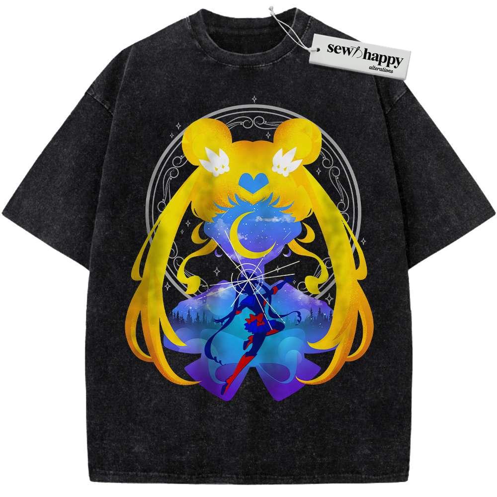 Wash Tee Usagi Tsukino Shirt, Sailor Moon Shirt, Anime Shirt, Vintage T-Shirt Wash Tee Usagi Tsukino Shirt, Sailor Moon Shirt, Anime Shirt, Vintage T-Shirt - Image 1
