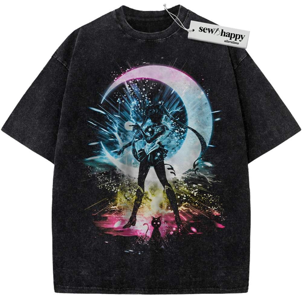 Wash Tee Usagi Tsukino Shirt, Sailor Moon Shirt, Anime Shirt, Vintage Tee Wash Tee Usagi Tsukino Shirt, Sailor Moon Shirt, Anime Shirt, Vintage Tee - Image 1