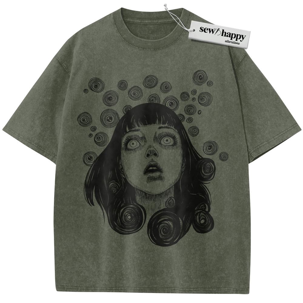 Wash Tee Uzumaki Shirt, Junji Ito Shirt, Horror Anime Shirt, Vintage T-Shirt