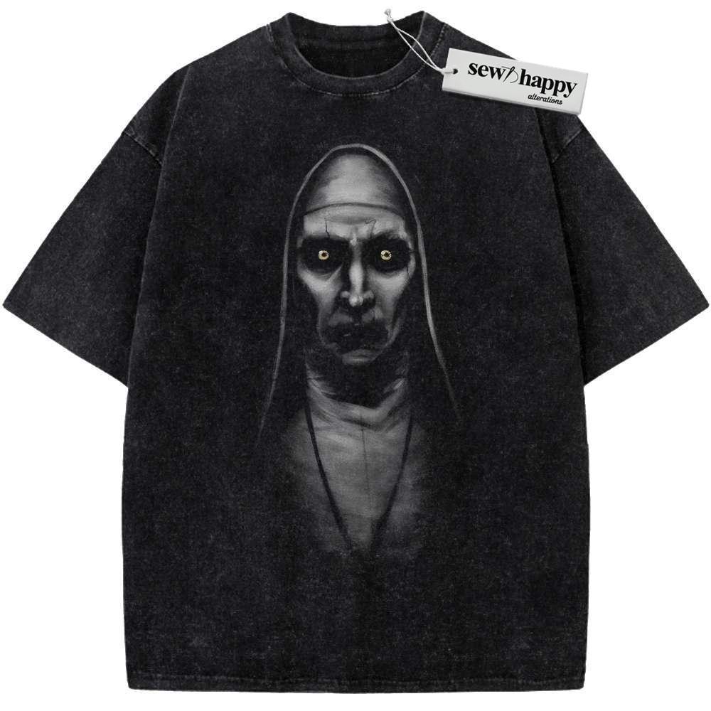 Wash Tee Valak Shirt, The Nun Shirt, Halloween Shirt, Horror Shirt, Vintage T-Shirt