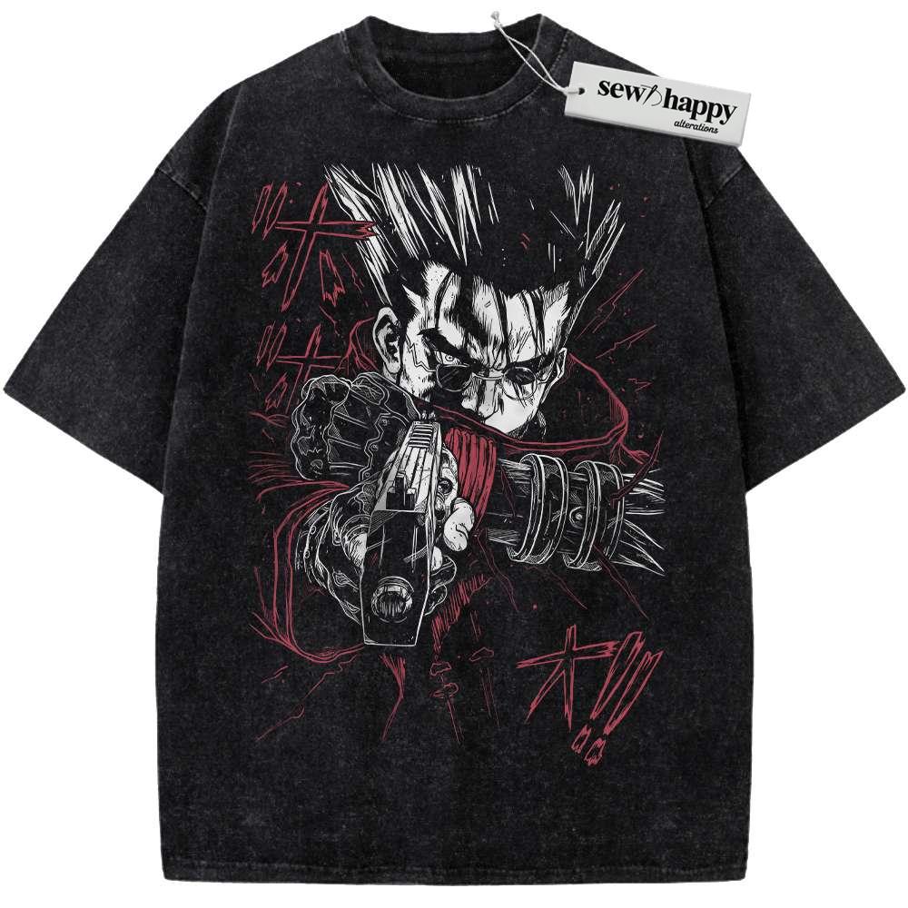 Wash Tee Vash the Stampede Shirt, Trigun Shirt, Anime Shirt, Vintage T-Shirt Wash Tee Vash the Stampede Shirt, Trigun Shirt, Anime Shirt, Vintage T-Shirt - Image 1