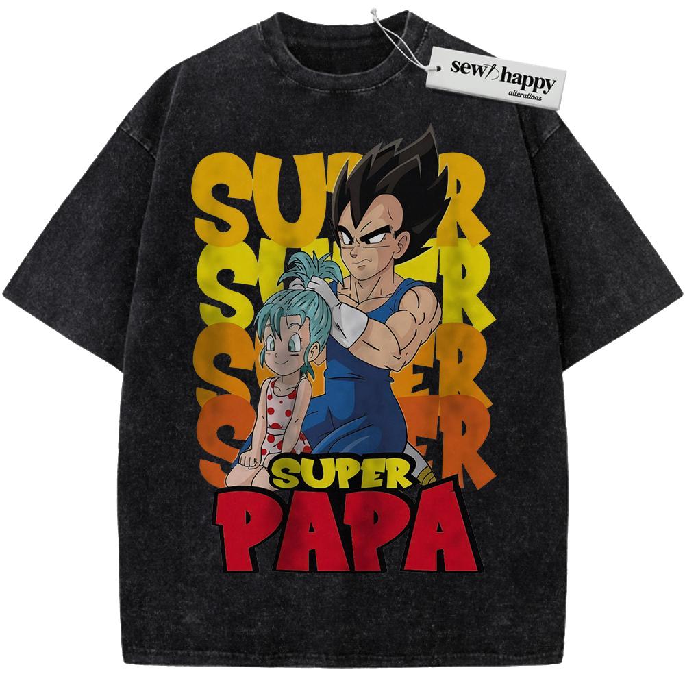 Wash Tee Vegeta Shirt, Bulla Shirt, Dragon Ball Shirt, Father's Day Shirt, Anime Shirt, Vintage Tee