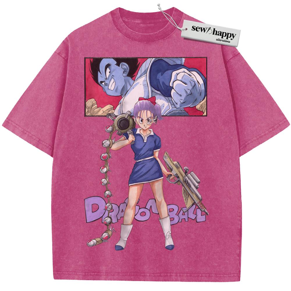 Wash Tee Vegeta Shirt, Bulma Shirt, Dragon Ball Shirt, DBZ Shirt, Anime Shirt, Vintage Tee