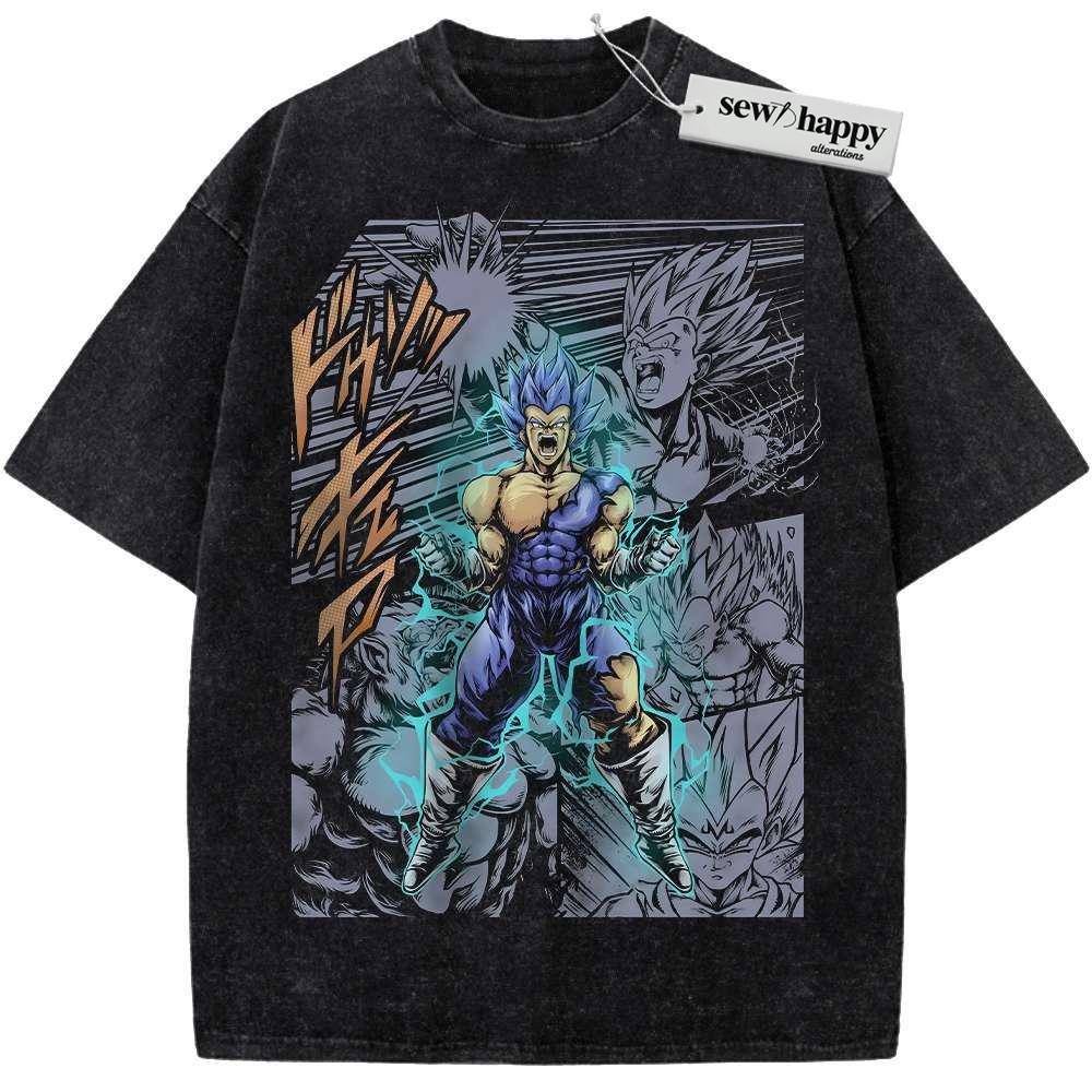 Wash Tee Vegeta Shirt, Dragon Ball Shirt, Anime Shirt, Vintage T-Shirt