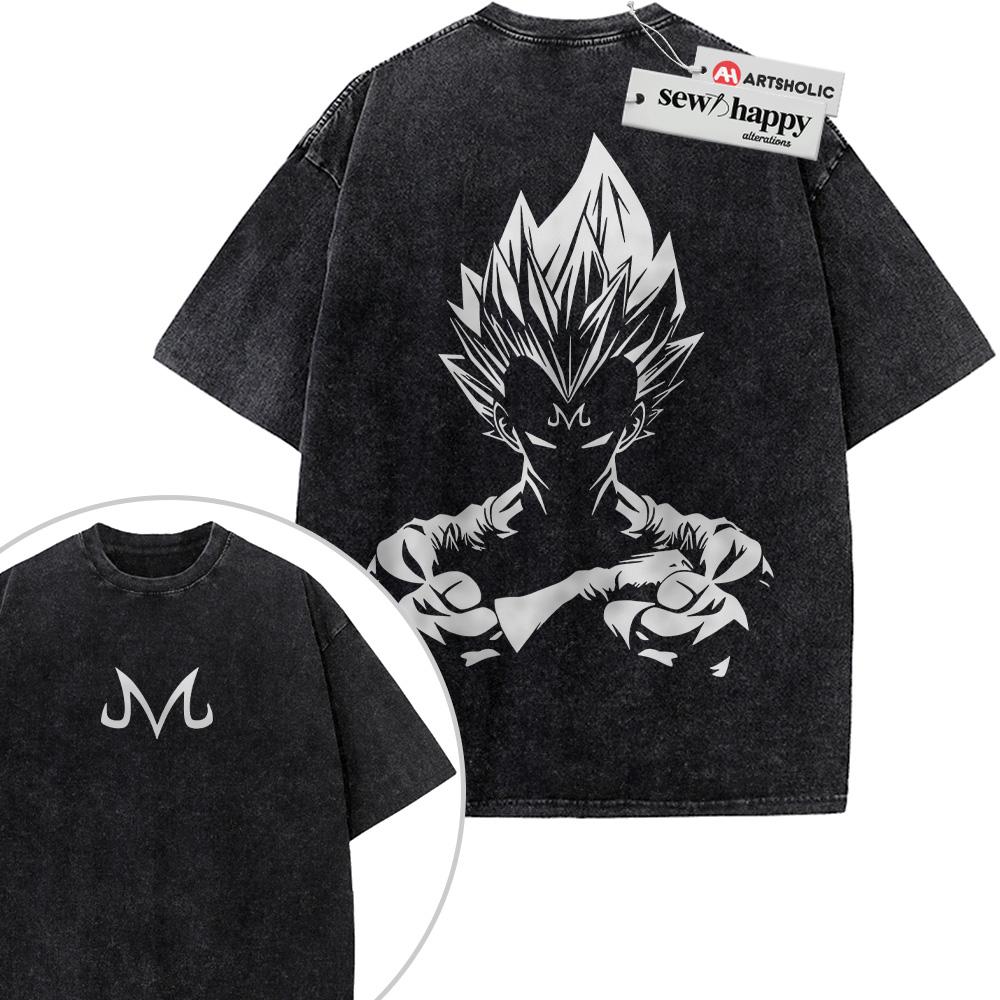 Wash Tee Vegeta Shirt, Dragon Ball Shirt, Anime Shirt, Vintage Tee 2-Sided