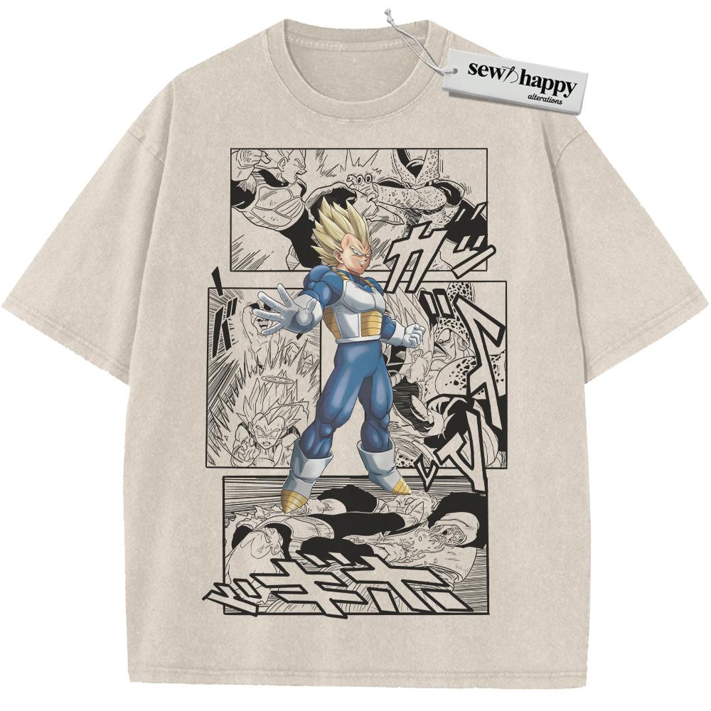 Wash Tee Vegeta Shirt, Dragon Ball Shirt, Anime Shirt, Vintage Tee