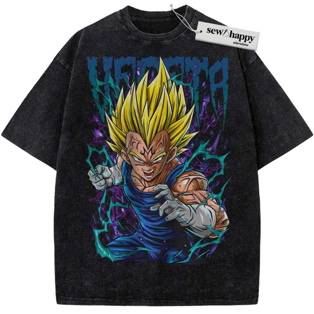 Wash Tee Vegeta Shirt, Dragon Ball Shirt, DBZ Shirt, Anime Shirt, Vintage T-Shirt Wash Tee Vegeta Shirt, Dragon Ball Shirt, DBZ Shirt, Anime Shirt, Vintage T-Shirt - Image 1
