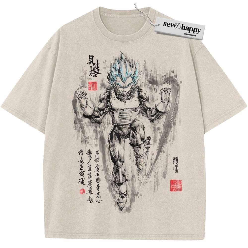 Wash Tee Vegeta Shirt, Dragon Ball Shirt, DBZ Shirt, Anime Shirt, Vintage T-Shirt Wash Tee Vegeta Shirt, Dragon Ball Shirt, DBZ Shirt, Anime Shirt, Vintage T-Shirt - Image 1