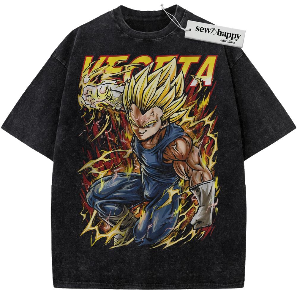Wash Tee Vegeta Shirt, Dragon Ball Shirt, DBZ Shirt, Anime Shirt, Vintage Tee Wash Tee Vegeta Shirt, Dragon Ball Shirt, DBZ Shirt, Anime Shirt, Vintage Tee - Image 1