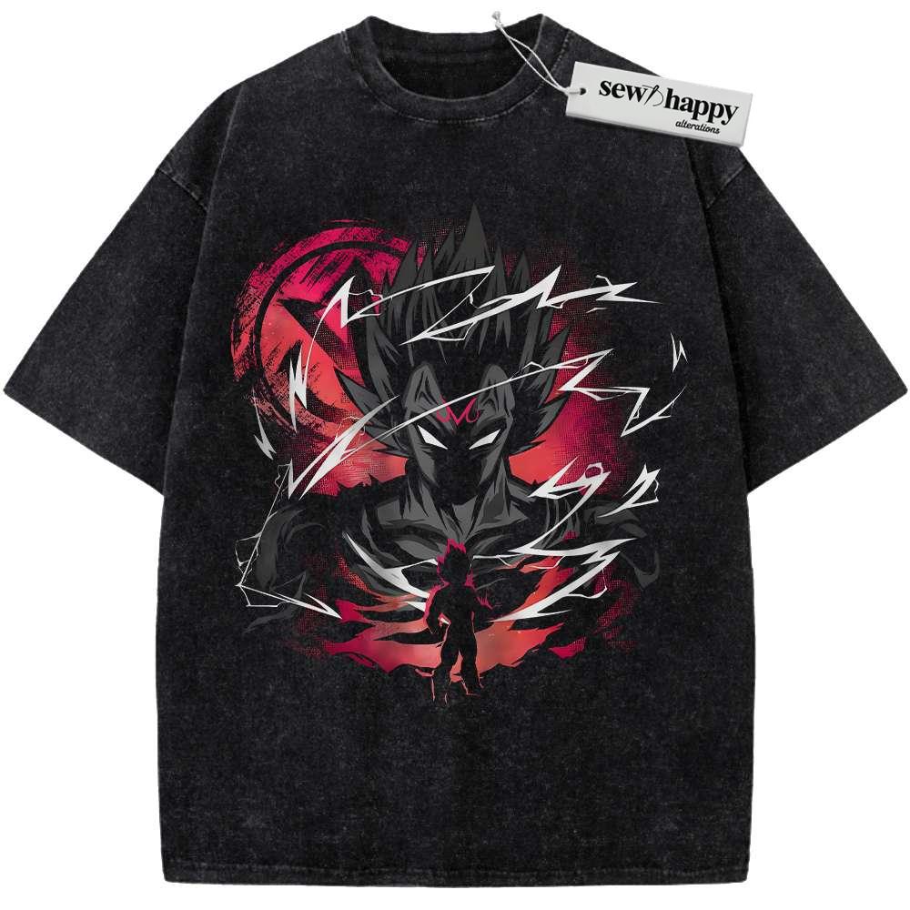 Wash Tee Vegeta Shirt, Dragon Ball Z Shirt, DBZ Shirt, Anime Shirt, Vintage Tee