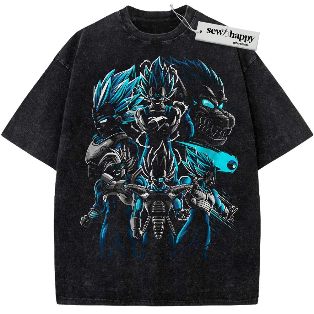 Wash Tee Vegeta Shirt, Dragon Ball Z Shirt, DBZ Shirt, Anime Shirt, Vintage Tee