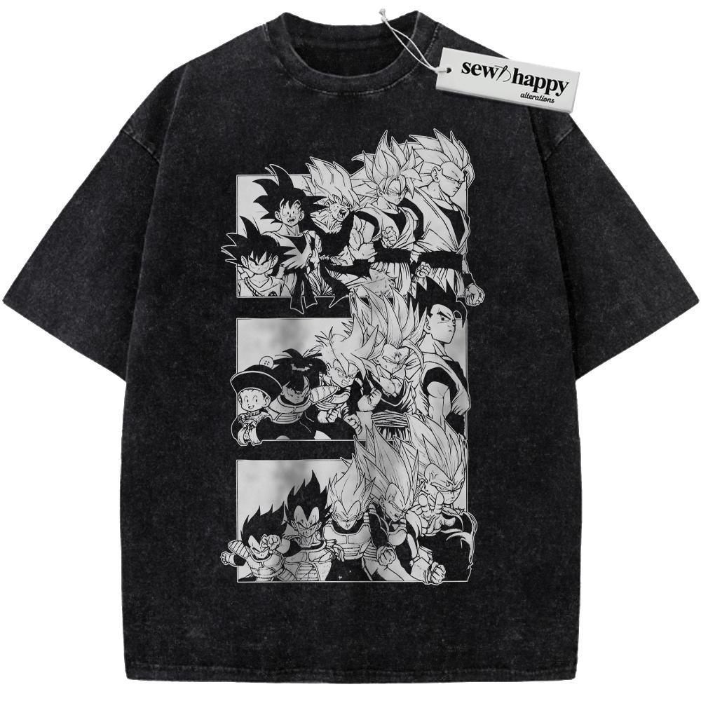 Wash Tee Vegeta Shirt, Son Goku Shirt, Gohan Shirt, Dragon Ball Shirt, DBZ Shirt, Anime Shirt, Vintage Tee