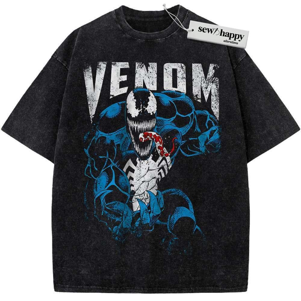 Wash Tee Venom Shirt, Marvel Comics Shirt, Vintage T-Shirt Wash Tee Venom Shirt, Marvel Comics Shirt, Vintage T-Shirt - Image 1