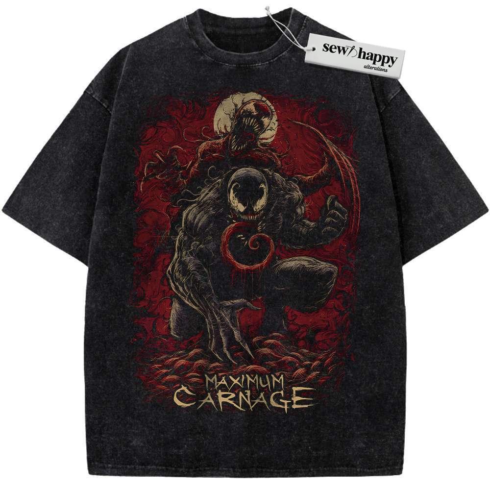 Wash Tee Venom vs Carnage Shirt, Marvel Comics Shirt, Vintage Tee