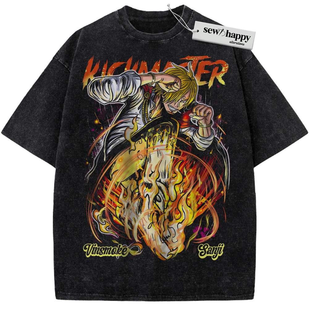 Wash Tee Vinsmoke Sanji Shirt, One Piece Shirt, Anime Shirt, Vintage T-Shirt