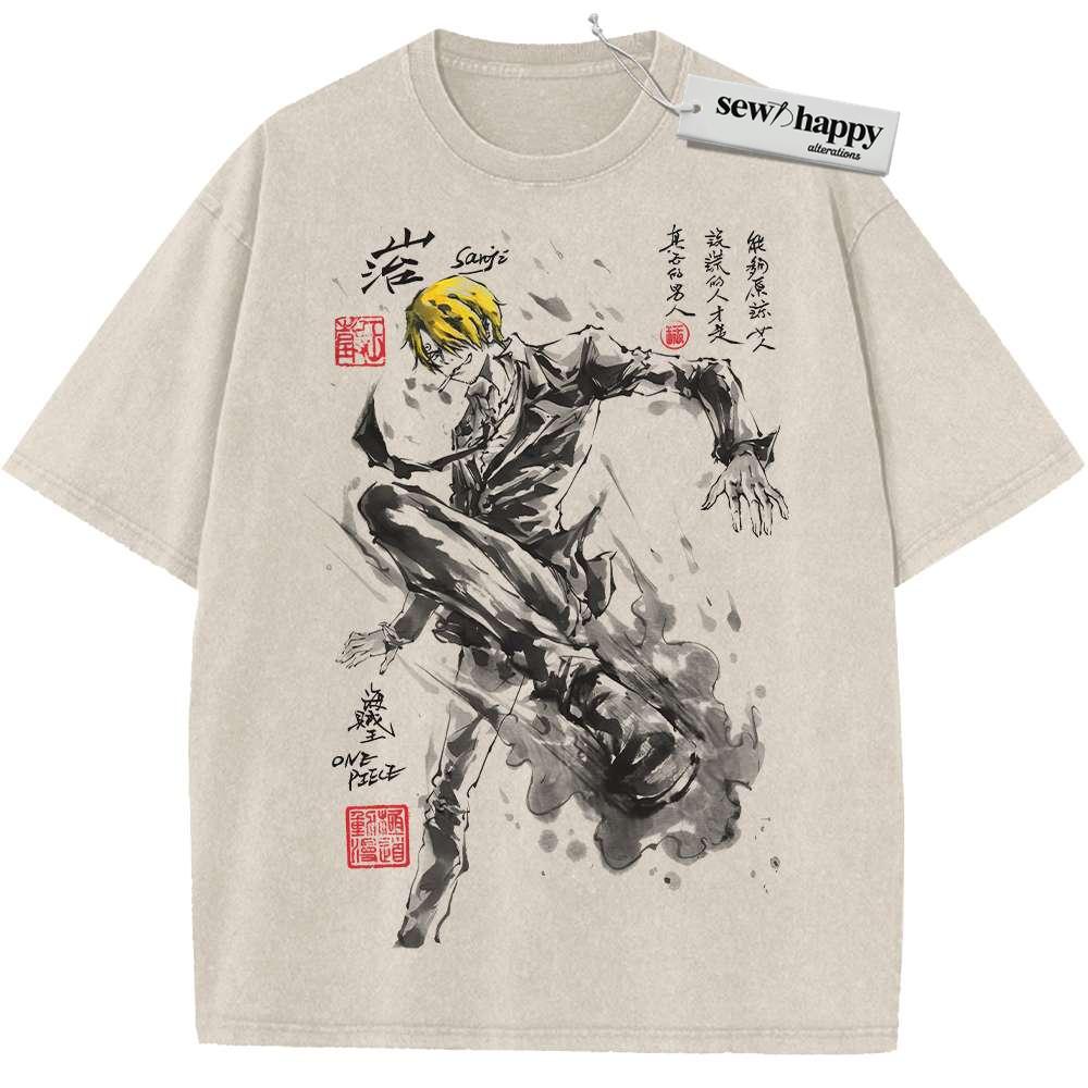 Wash Tee Vinsmoke Sanji Shirt, One Piece Shirt, Anime Shirt, Vintage Tee