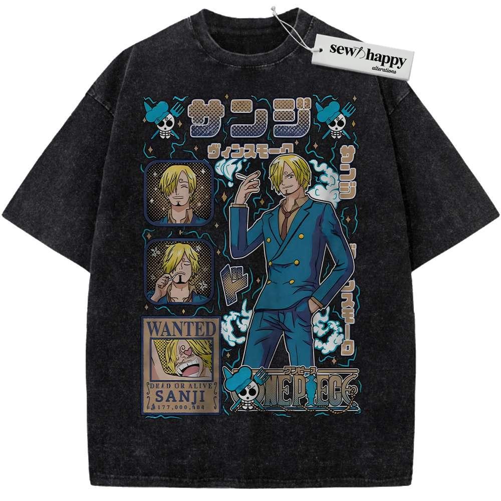 Wash Tee Vinsmoke Sanji Shirt, One Piece Shirt, Anime Shirt, Vintage Tee