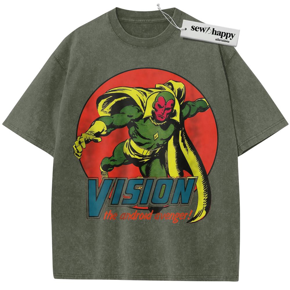 Wash Tee Vision Shirt, Marvel Comics Shirt, Vintage Tee