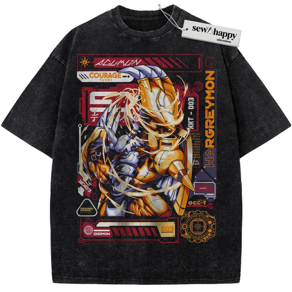 Wash Tee WarGreymon Shirt, Digimon Shirt, Anime Shirt, Vintage T-Shirt