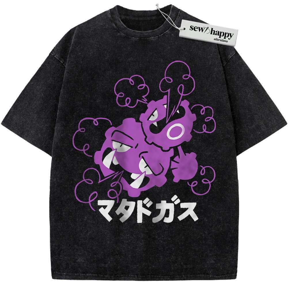 Wash Tee Weezing Shirt, Pokemon shirt, Anime Shirt, Vintage T-Shirt