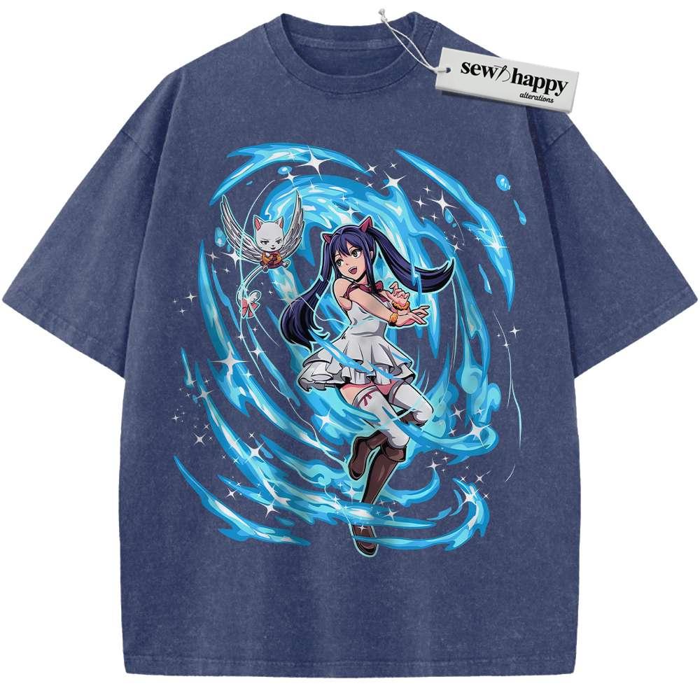 Wash Tee Wendy Marvell Shirt, Fairy Tail Shirt, Anime Shirt, Vintage Tee