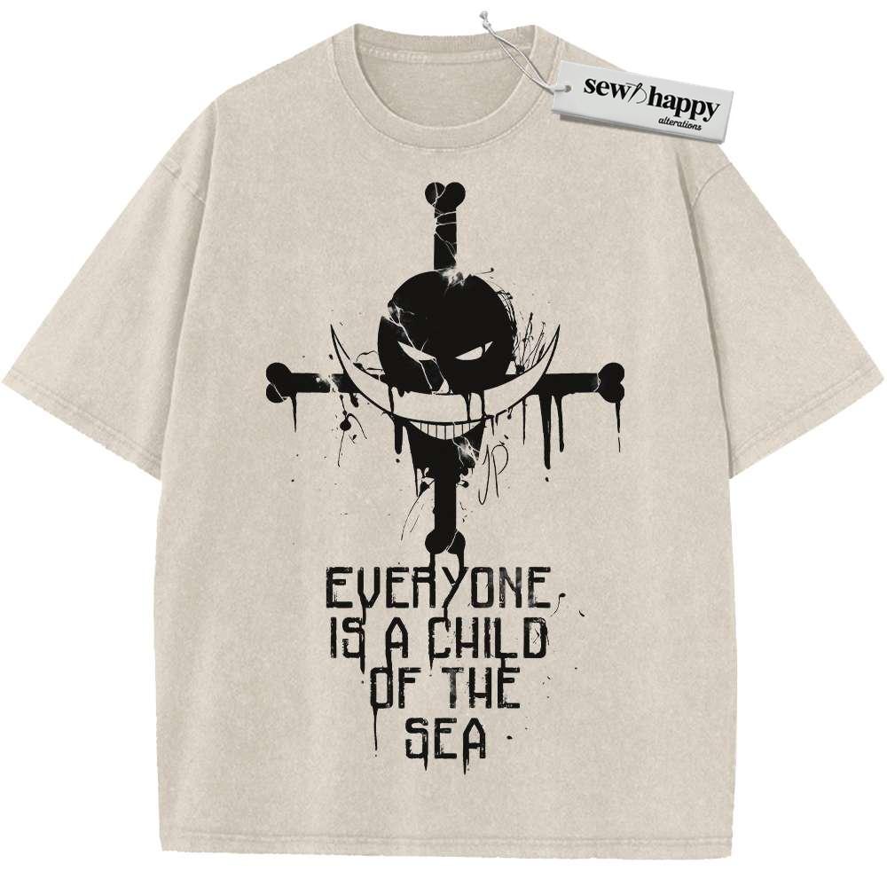 Wash Tee Whitebeard Shirt, One Piece Shirt, Anime Shirt, Vintage Tee