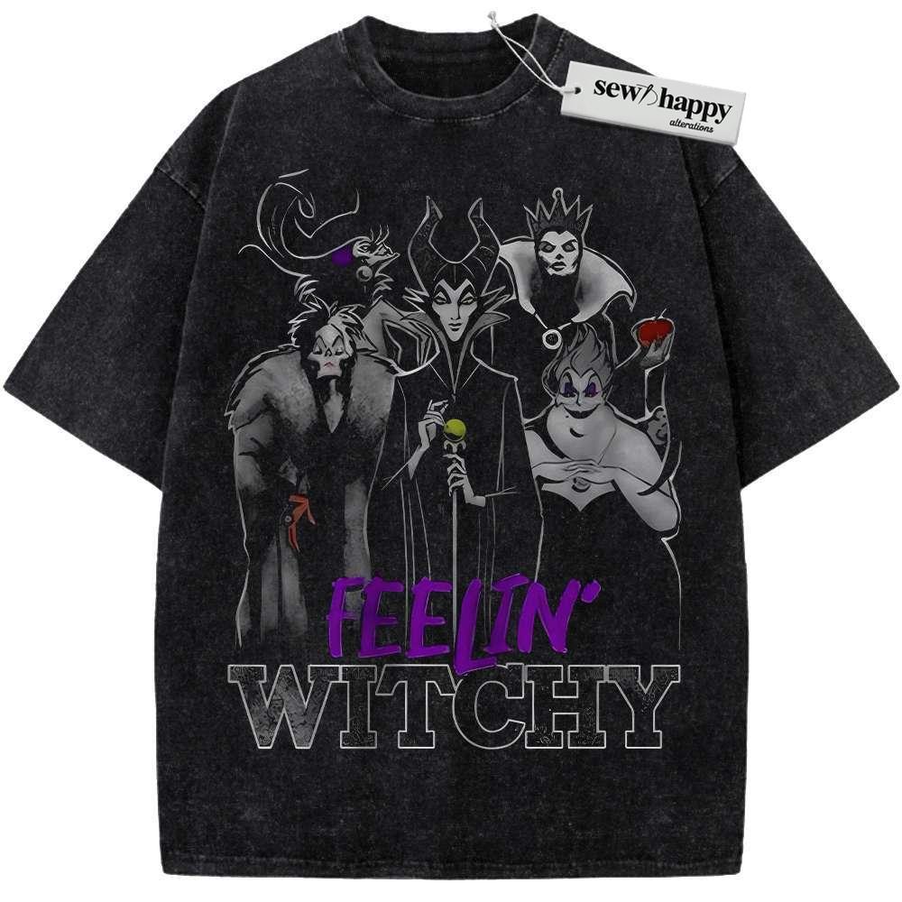 Wash Tee Witchy Villain Shirt, Animated Shirt, Vintage T-Shirt