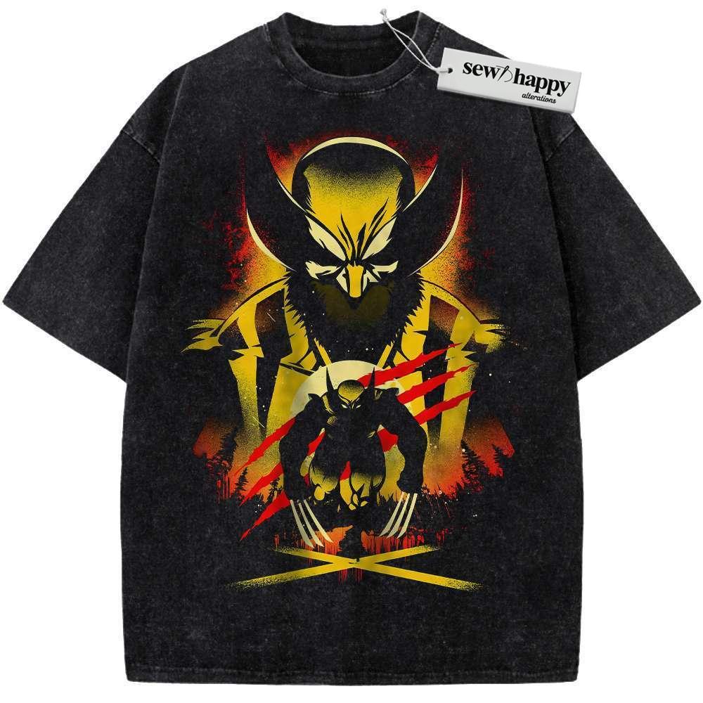 Wash Tee Wolverine Shirt, Marvel Comics Shirt, Vintage Tee