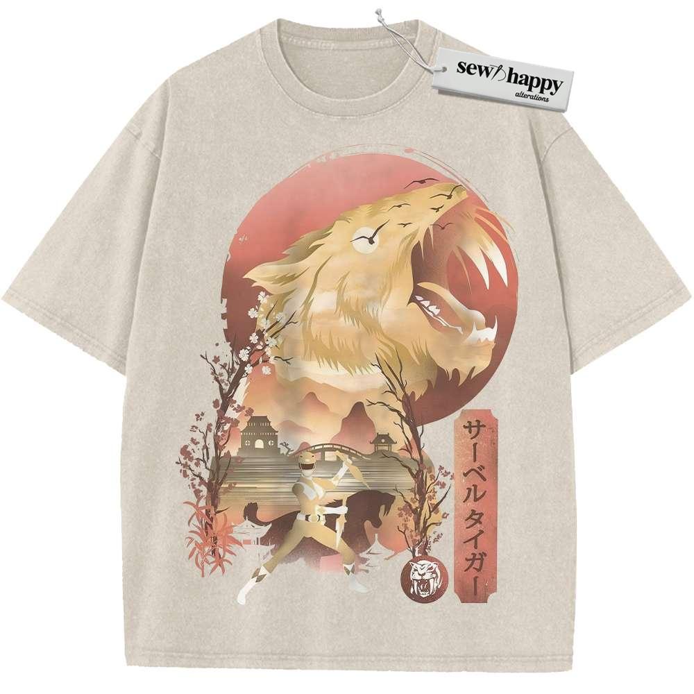 Wash Tee Yellow Ranger Shirt, Power Rangers Shirt, Animated Shirt, Vintage Tee