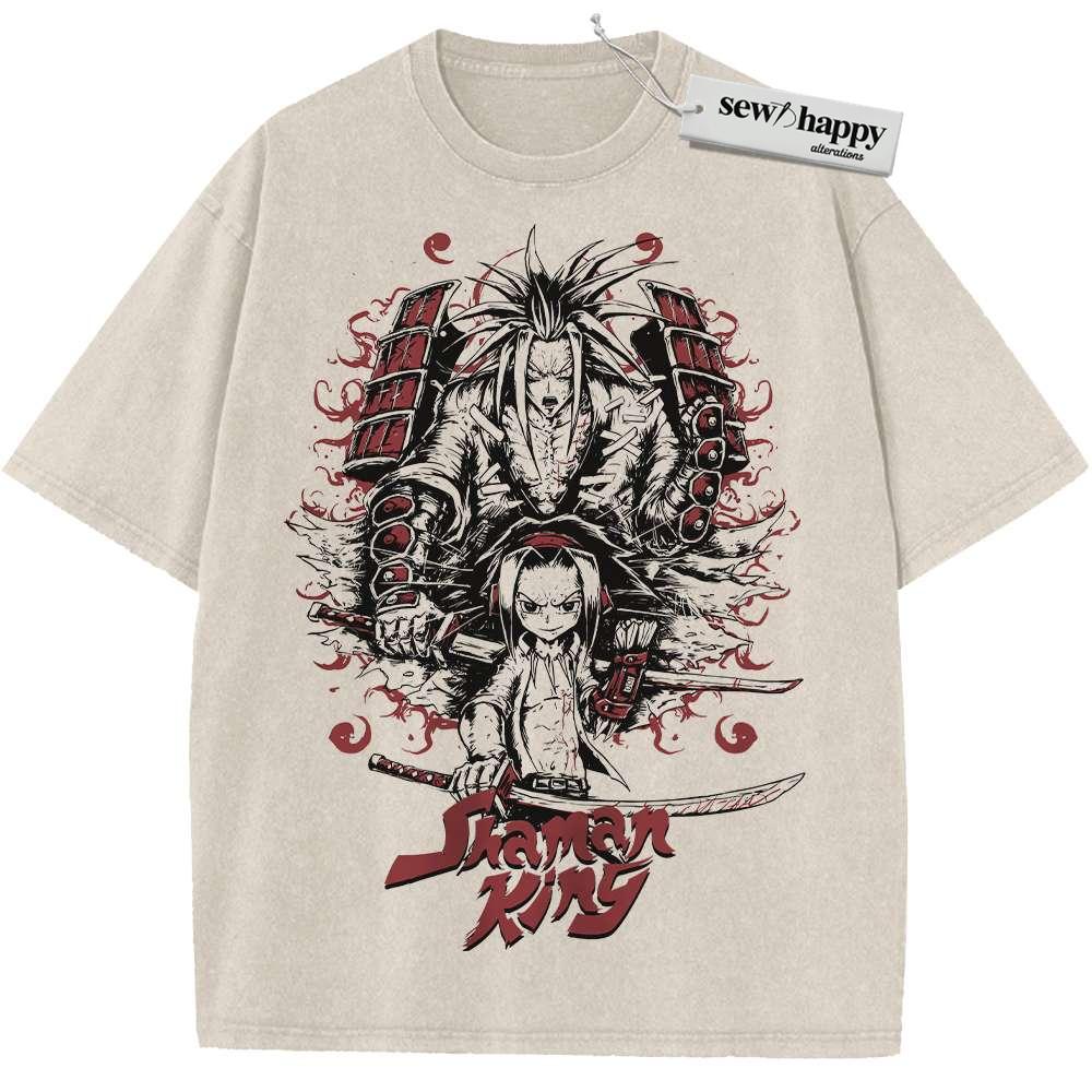 Wash Tee Yoh Asakura Shirt, Amidamaru Shirt, Shaman King Shirt, Anime Shirt, Vintage Tee