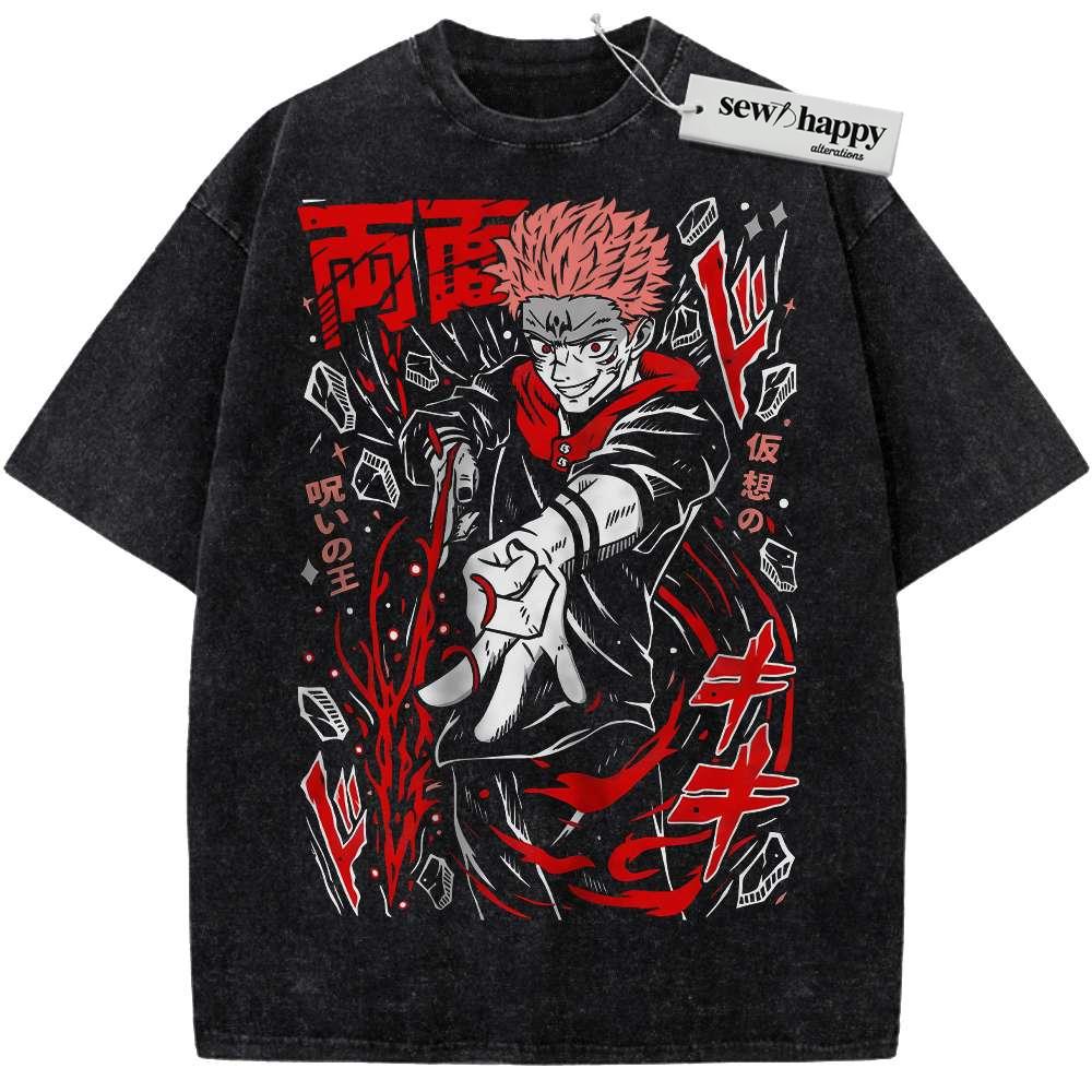 Wash Tee Yuji Itadori Shirt, Jujutsu Kaisen Shirt, Anime Shirt, Vintage T-Shirt
