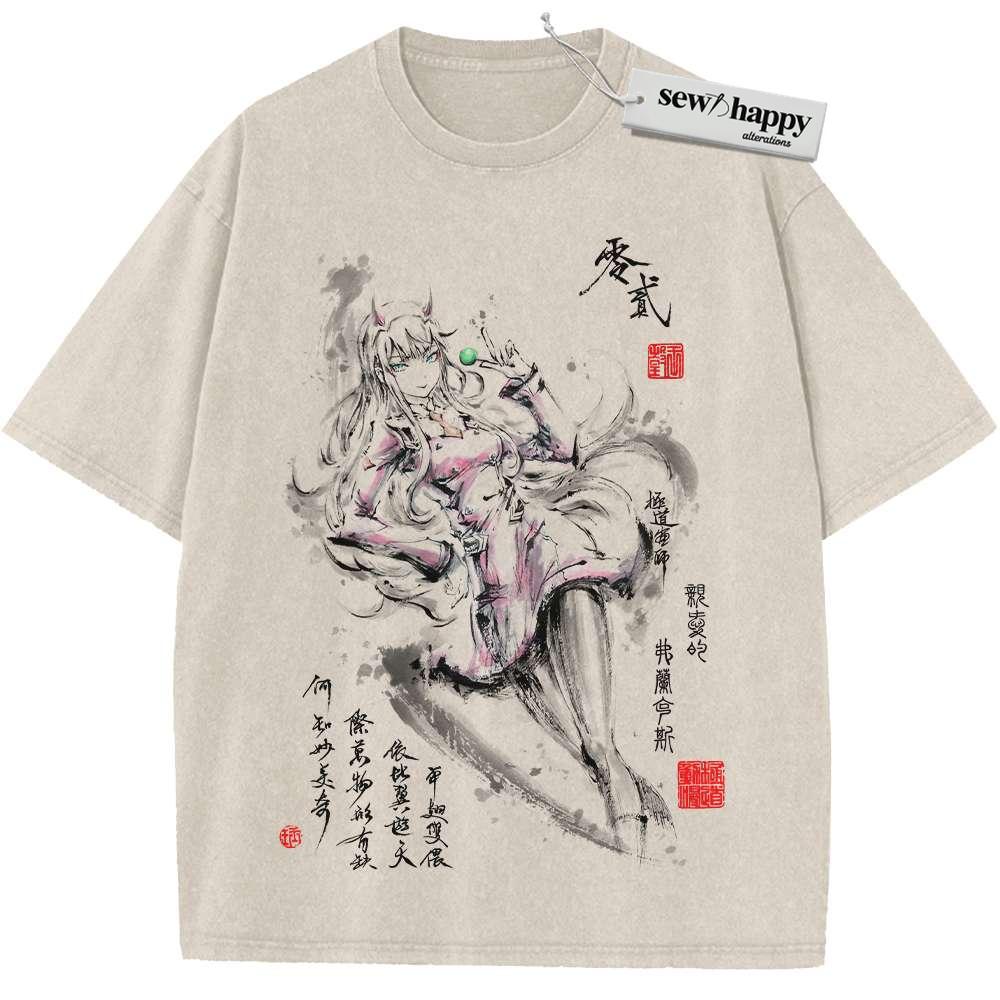 Wash Tee Zero Two Shirt, Darling In The Franxx Shirt, Anime Shirt, Vintage Tee